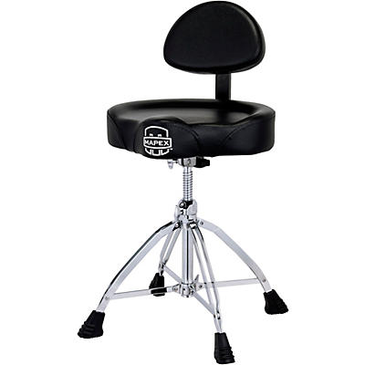 Mapex Saddle Top Drum Throne with Backrest And Double Braced Quad Legs