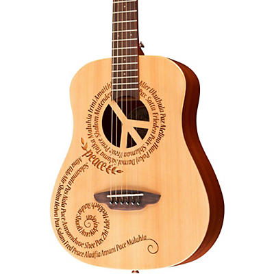 Luna Guitars Safari 3/4 Size Travel Guitar with Peace Design