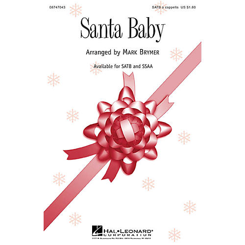 Hal Leonard Santa Baby SATB a cappella