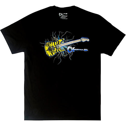 Charvel Satchel Yellow Bengal Guitar Graphic T-Shirt - Black Large