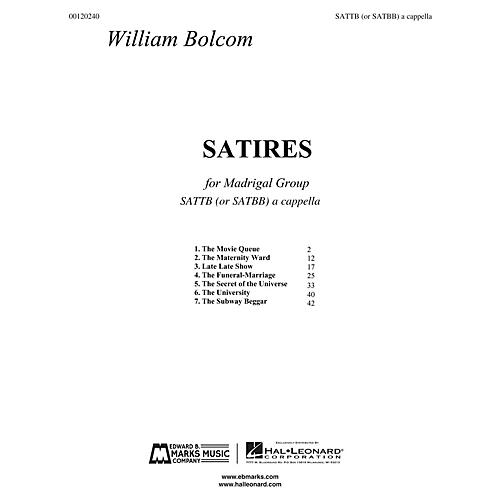 Edward B. Marks Music Company Satires (SATB Madrigal Group A Cappella) SATTB A CAPPELLA Composed by William Bolcom