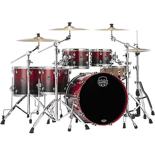 Mapex Saturn Studioease 5-Piece Shell Pack with 22 in. Bass Drum Scarlet Fade