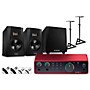 Focusrite Scarlett 2i2 4th Gen With Adam Audio T-Series Studio Monitor Pair & T10S Subwoofer Bundle (Stands & Cables Included) T7V