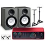 Focusrite Scarlett 2i2 4th Gen With Yamaha HS Studio Monitor Pair Bundle (Stands & Cables Included) - HS8 SG