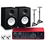 Focusrite Scarlett 2i2 4th Gen With Yamaha HS Studio Monitor Pair Bundle (Stands & Cables Included) HS8
