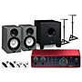 Focusrite Scarlett 2i2 4th Gen With Yamaha HS Studio Monitor Pair & HS8S Subwoofer Bundle (Stands & Cables Included) HS5 SG