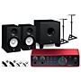 Focusrite Scarlett 2i2 4th Gen With Yamaha HS Studio Monitor Pair & HS8S Subwoofer Bundle (Stands & Cables Included) HS5