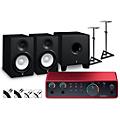 Focusrite Scarlett 2i2 4th Gen With Yamaha HS Studio Monitor Pair & HS8S Subwoofer Bundle (Stands & Cables Included) HS7HS7