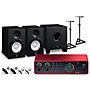 Focusrite Scarlett 2i2 4th Gen With Yamaha HS Studio Monitor Pair & HS8S Subwoofer Bundle (Stands & Cables Included) HS7