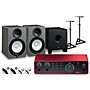 Focusrite Scarlett 2i2 4th Gen With Yamaha HS Studio Monitor Pair & HS8S Subwoofer Bundle (Stands & Cables Included) HS8 SG