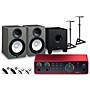 Focusrite Scarlett 2i2 Gen 4 With Yamaha HS Studio Monitor Pair & HS8S Subwoofer Bundle (Stands & Cables Included) HS8 SG