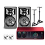 Focusrite Scarlett 4i4 4th Gen With JBL 3 Series Studio Monitor Pair Bundle (Stands & Cables Included) 308MKII