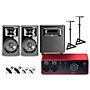 Focusrite Scarlett 4i4 4th Gen With JBL 3 Series Studio Monitor Pair & LSR Subwoofer Bundle (Stands & Cables Included) 308MKII