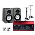 Focusrite Scarlett 4i4 4th Gen With Yamaha HS Studio Monitor Pair Bundle (Stands & Cables Included) HS7HS5 SG