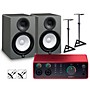 Focusrite Scarlett 4i4 4th Gen With Yamaha HS Studio Monitor Pair Bundle (Stands & Cables Included) HS8 SG
