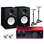 Focusrite Scarlett 4i4 4th Gen With Yamaha HS Studio Monitor Pair Bundle (Stands & Cables Included) HS8