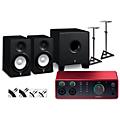 Focusrite Scarlett 4i4 4th Gen With Yamaha HS Studio Monitor Pair & HS8S Subwoofer Bundle (Stands & Cables Included) - HS8 SGHS5