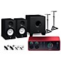 Focusrite Scarlett 4i4 4th Gen With Yamaha HS Studio Monitor Pair & HS8S Subwoofer Bundle (Stands & Cables Included) - HS5