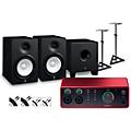 Focusrite Scarlett 4i4 4th Gen With Yamaha HS Studio Monitor Pair & HS8S Subwoofer Bundle (Stands & Cables Included) - HS8 SGHS8