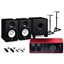 Focusrite Scarlett 4i4 4th Gen With Yamaha HS Studio Monitor Pair & HS8S Subwoofer Bundle (Stands & Cables Included) HS7