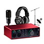 Focusrite Scarlett 4i4 Gen 4 With Audio-Technica Microphone & Sterling Studio Headphone Package (Stand & Cable Included)