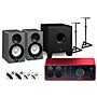 Focusrite Scarlett 4i4 Gen 4 With Yamaha HS Studio Monitor Pair & HS8S Subwoofer Bundle (Stands & Cables Included) HS5 SG