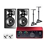 Focusrite Scarlett Solo 4th Gen With JBL 3 Series Studio Monitor Pair Bundle (Stands & Cables Included) 306MKII