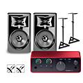 Focusrite Scarlett Solo 4th Gen With JBL 3 Series Studio Monitor Pair Bundle (Stands & Cables Included) 305MKII308MKII