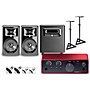 Focusrite Scarlett Solo 4th Gen With JBL 3 Series Studio Monitor Pair & LSR Subwoofer Bundle (Stands & Cables Included) 308MKII