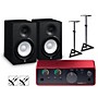 Focusrite Scarlett Solo 4th Gen With Yamaha HS Studio Monitor Pair Bundle (Stands & Cables Included) HS7