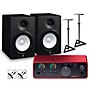 Focusrite Scarlett Solo 4th Gen With Yamaha HS Studio Monitor Pair Bundle (Stands & Cables Included) HS8