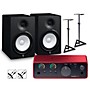 Focusrite Scarlett Solo Gen 4 with Yamaha HS Studio Monitor Pair Bundle (Stands & Cables Included) HS8
