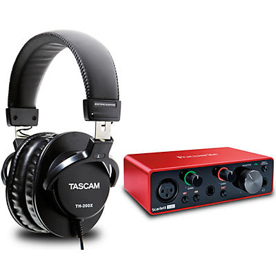 Focusrite Scarlett Solo USB Audio Interface (Gen 3) With TASCAM TH-200X Studio Headphones Bundle