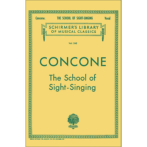 G. Schirmer School Of Sight-Singing - Vocal Practical Method for Young Beginners By Concone