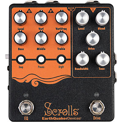 EarthQuaker Devices Scrolls Bass Odyssey EQ and Overdrive Pedal -