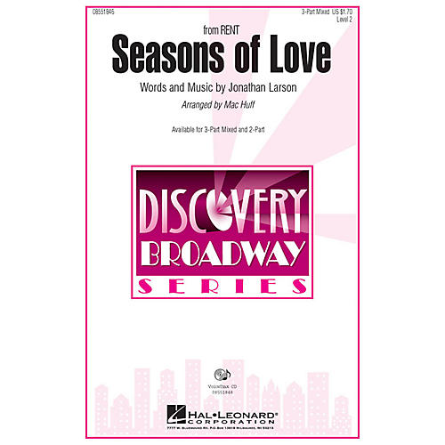 Hal Leonard Seasons of Love (from Rent) 2-Part Arranged by Mac Huff