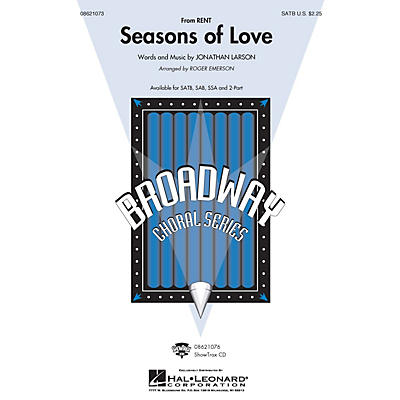 Hal Leonard Seasons of Love (from Rent) (SATB) SATB arranged by Roger Emerson