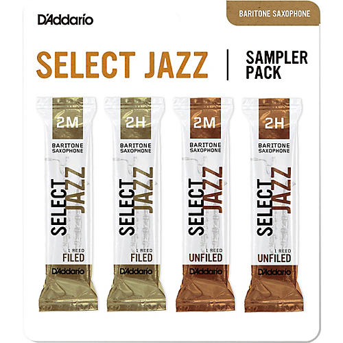 D'Addario Woodwinds Select Jazz Baritone Saxophone Reed Sampler Pack 2