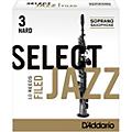 D'Addario Woodwinds Select Jazz Filed Soprano Saxophone Reeds Strength 3 Hard Box of 10Strength 3 Hard Box of 10