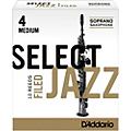 D'Addario Woodwinds Select Jazz Filed Soprano Saxophone Reeds Strength 4 Soft Box of 10Strength 4 Medium Box of 10