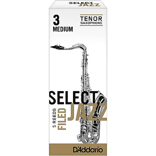 D'Addario Woodwinds Select Jazz Filed Tenor Saxophone Reeds Strength 3 Medium Box of 5
