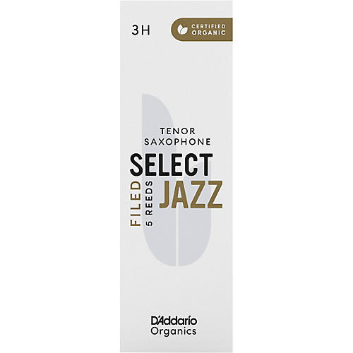 D'Addario Woodwinds Select Jazz, Tenor Saxophone Reeds - Filed,Box of 5 3H