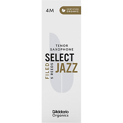 D'Addario Woodwinds Select Jazz, Tenor Saxophone Reeds - Filed,Box of 5