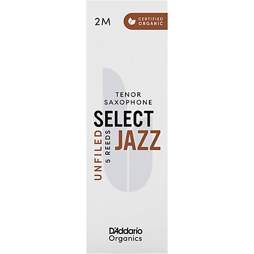 D'Addario Woodwinds Select Jazz, Tenor Saxophone Reeds - Unfiled,Box of 5 2M