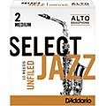 D'Addario Woodwinds Select Jazz Unfiled Alto Saxophone Reeds Strength 3 Medium Box of 10Strength 2 Medium Box of 10