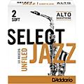 D'Addario Woodwinds Select Jazz Unfiled Alto Saxophone Reeds Strength 3 Medium Box of 10Strength 2 Soft Box of 10