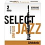 D'Addario Woodwinds Select Jazz Unfiled Soprano Saxophone Reeds Strength 2 Hard Box of 10