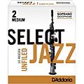 D'Addario Woodwinds Select Jazz Unfiled Soprano Saxophone Reeds Strength 2 Medium Box of 10Strength 2 Medium Box of 10