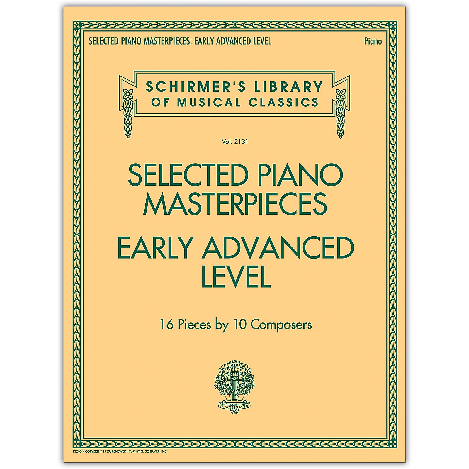 G. Schirmer Selected Piano Masterpieces Early Advanced Schirmer's