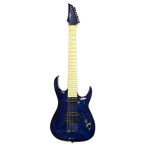 Agile Septor 727 7 String Solid Body Electric Guitar Trans Blue
